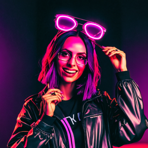 generative neon punk themed ai filter