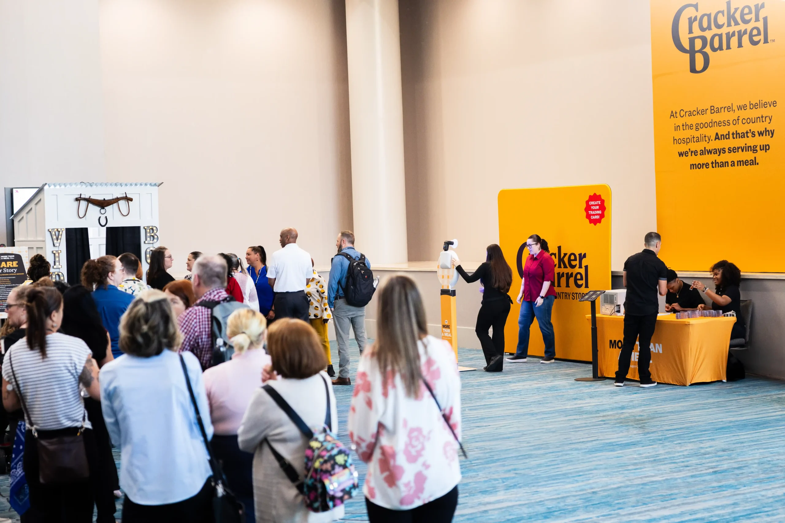Crowd engagement at a photo booth activation