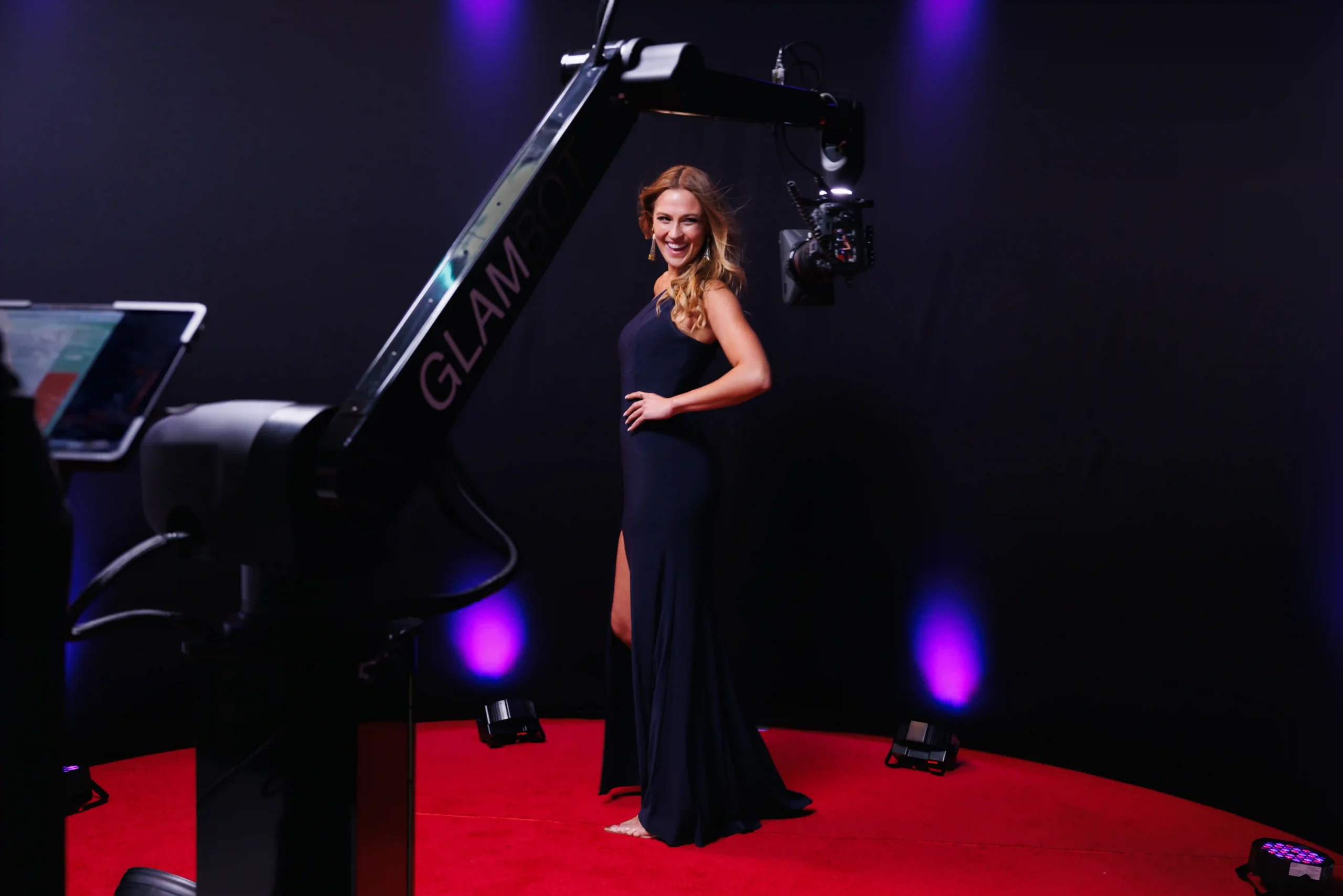 woman posing for glambot camera